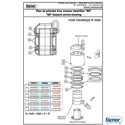 Bearing kit Ø76mm + circlips