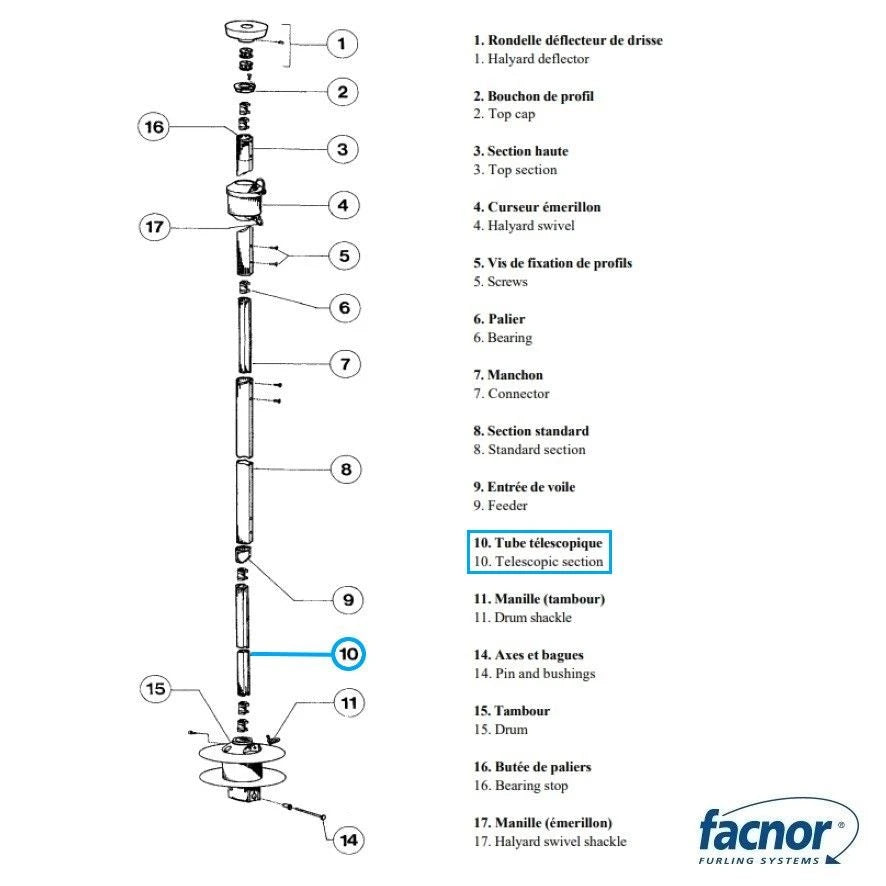 Telescopic section S30 + rivets