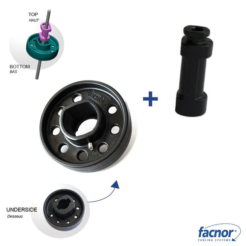 Deflector wheel with centering bearing for Ø04-05mm forestay