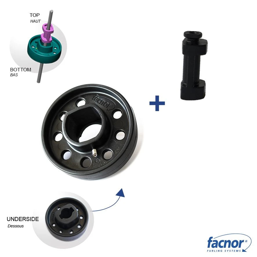 Deflector wheel with centering bearing for Ø06-07mm forestay