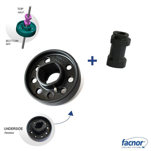 Deflector wheel with centering bearing for Ø08-10-11.1mm