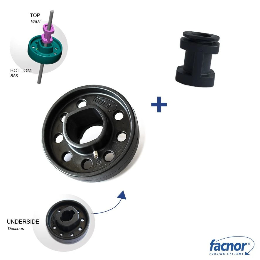Deflector wheel with centering bearing for Ø12-12.7mm