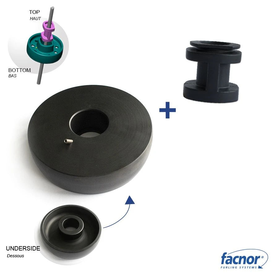 Deflector wheel with centering bearing for Ø12.7mm