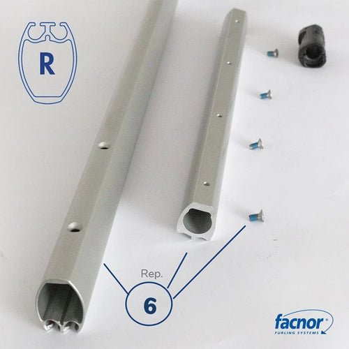 Foil section R14 external 2-meter length for Ø4/5mm forestay (complete kit)