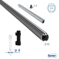 Foil section SX25 external 2-meter length for Ø4mm forestay (complete kit)