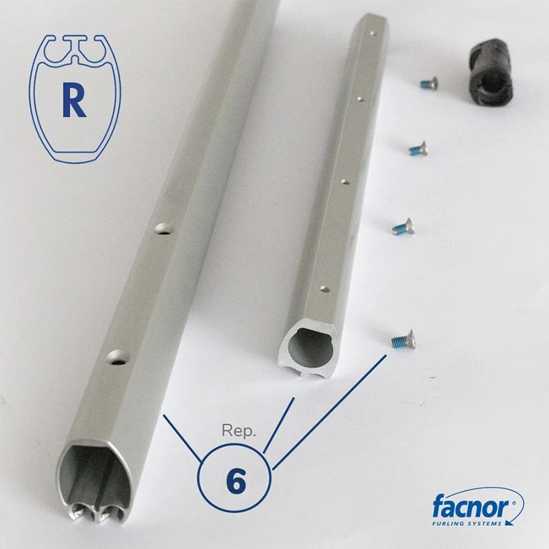 Foil section R26 external 2-meter length for Ø10/11mm forestay (complete kit)