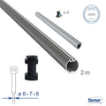 Foil section SX39 external 2-meter length for Ø6/7/8mm forestay (complete kit)