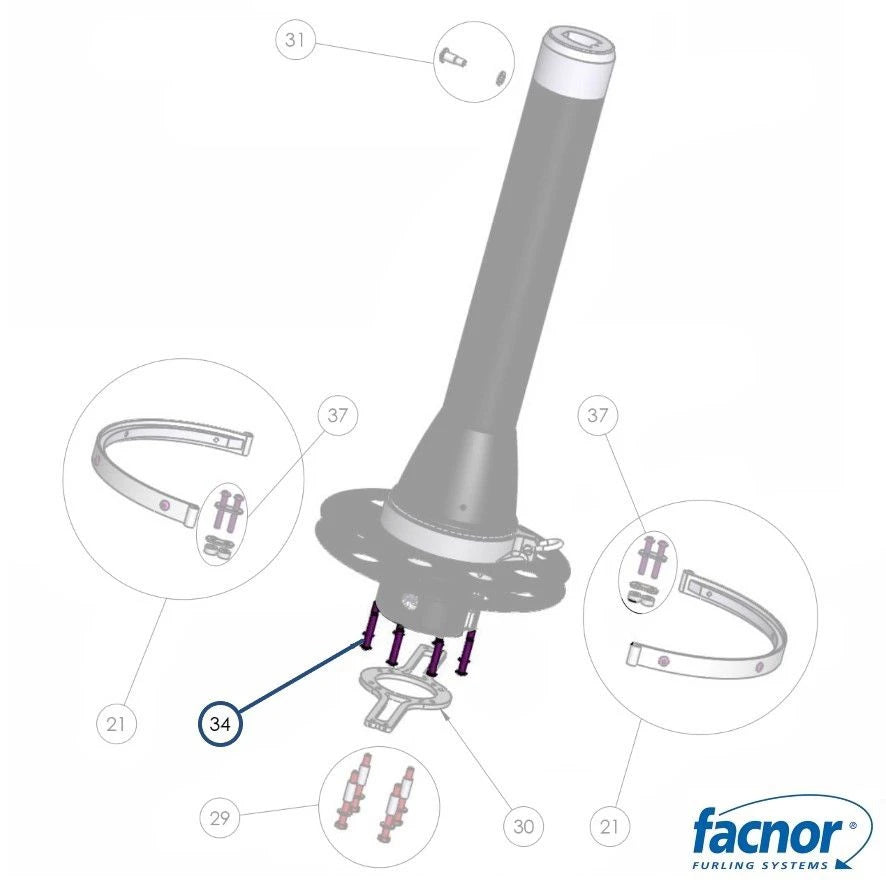 Screws plate fixation (batch of 4) for FD280-310 drum