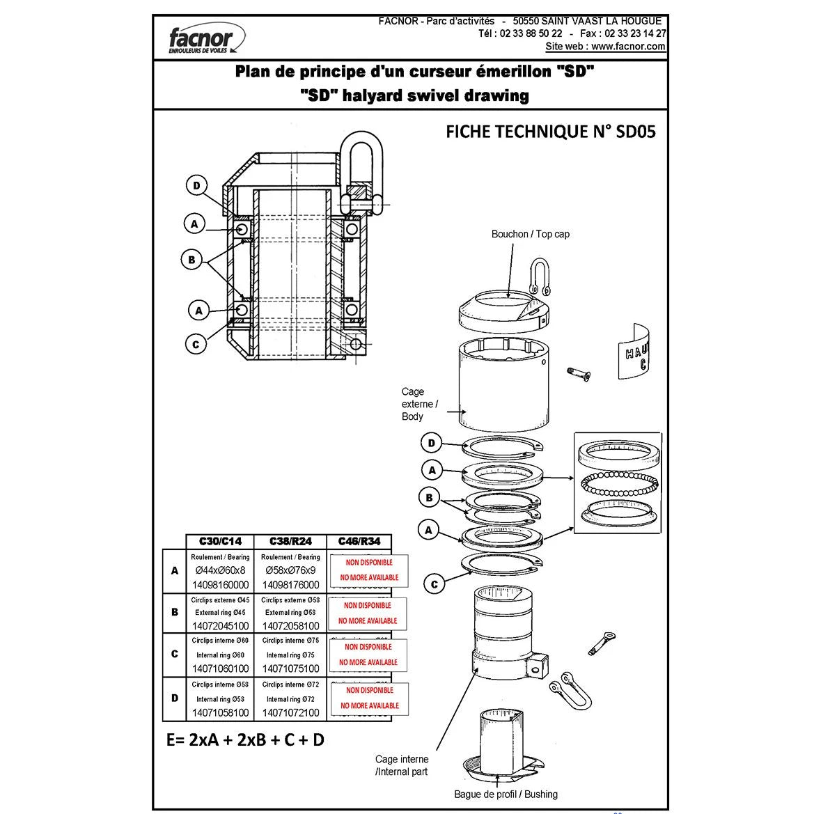 Bearing set assembled ø60mm