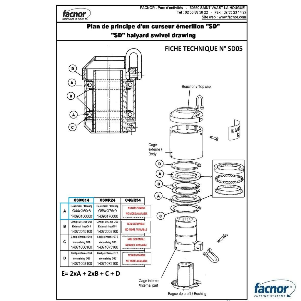 Bearing set assembled ø60mm