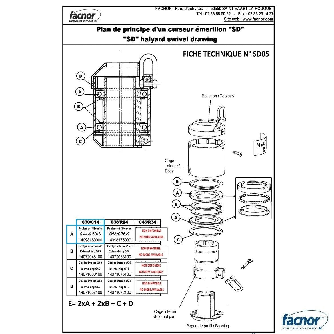 Bearing set assembled ø60mm
