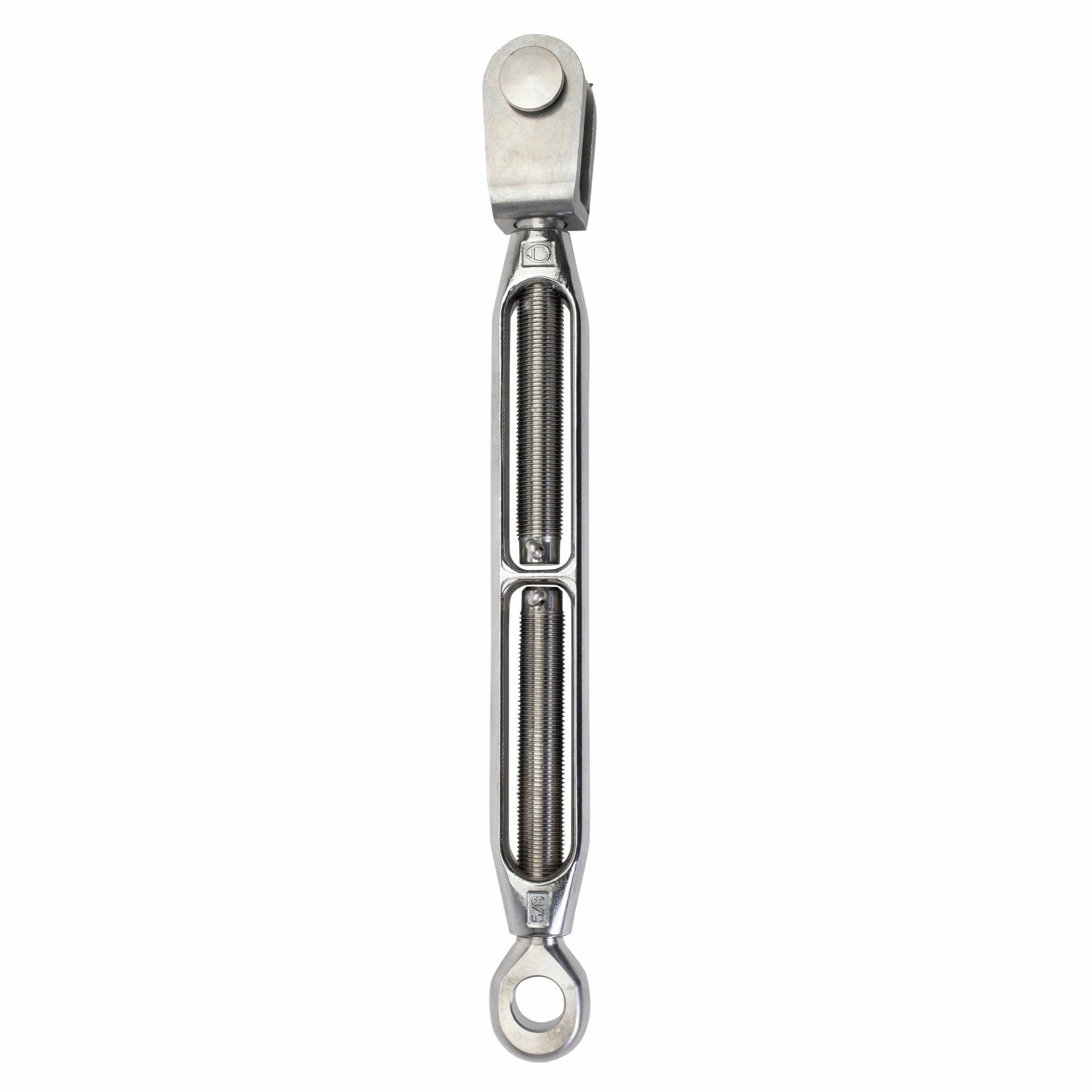 Turnbuckle - Bronze Body, Stainless Terminals, 5/8", Fork/Eye, ø15,8 mm Clevis Pin, ø16,5 mm hole
