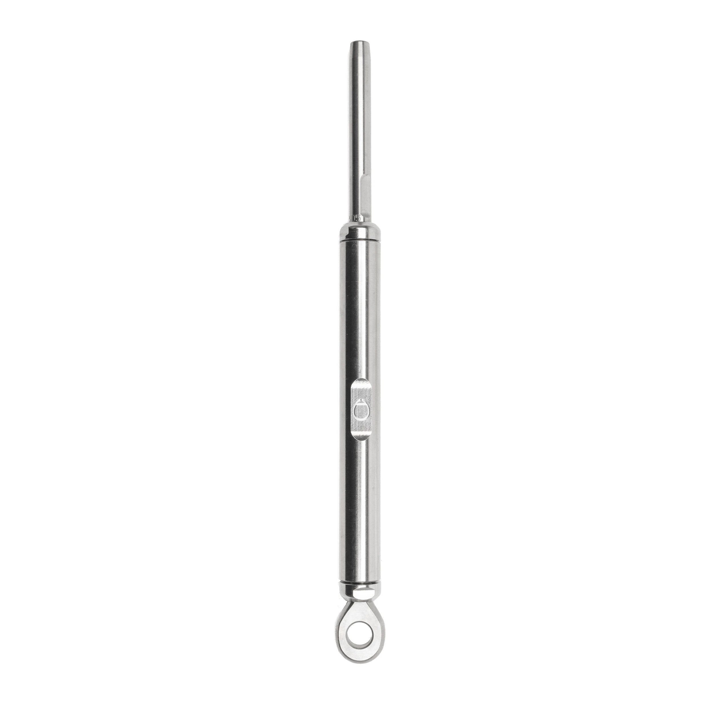 Turnbuckle - StB - Stainless body with bronze thread, Stainless Terminals, 3/4", Swage terminal/Eye, For ø12 mm wire, Hole ø19,5 mm