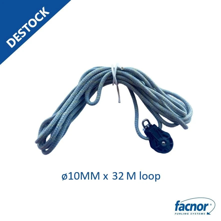 Furling line ø10mmx32m + block (for endless line drum)