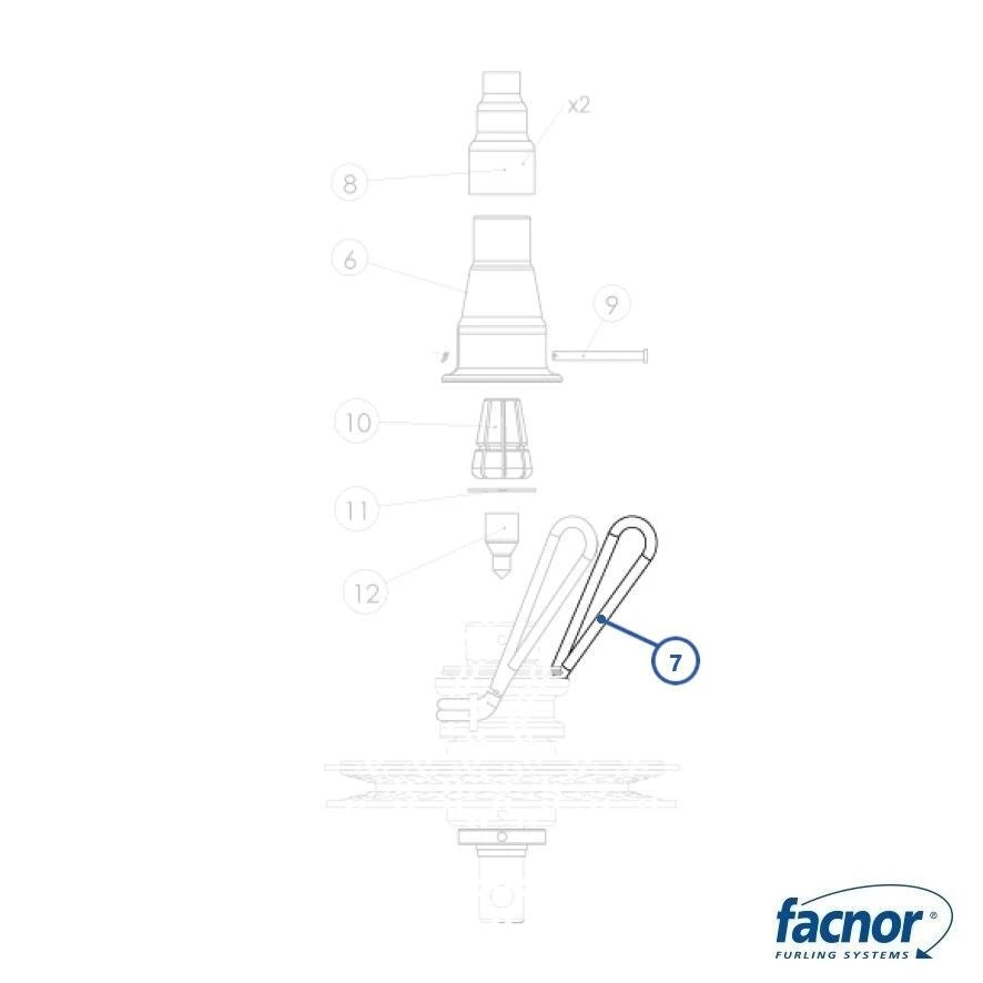 Shackle in dyneema loop ø06MM (length 550mm) for ASYM-FX1500