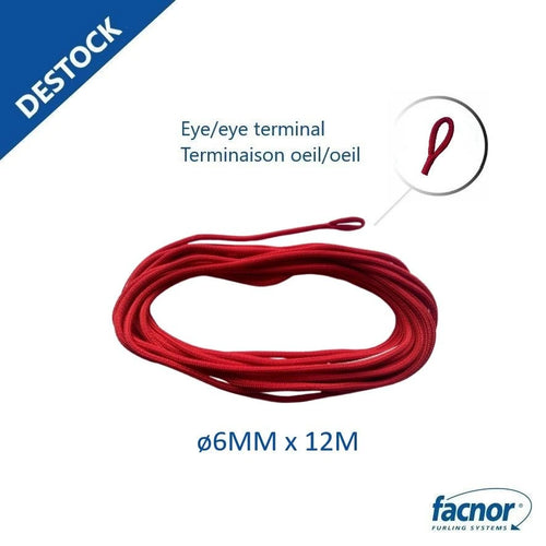 Furling line ø06mmx12m – eye/eye terminal (for endless line drum)