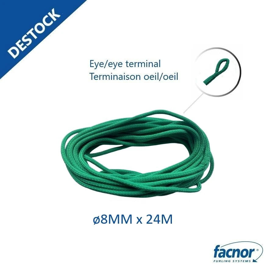 Furling line ø08mmx24m – eye/eye terminal (for endless line drum)