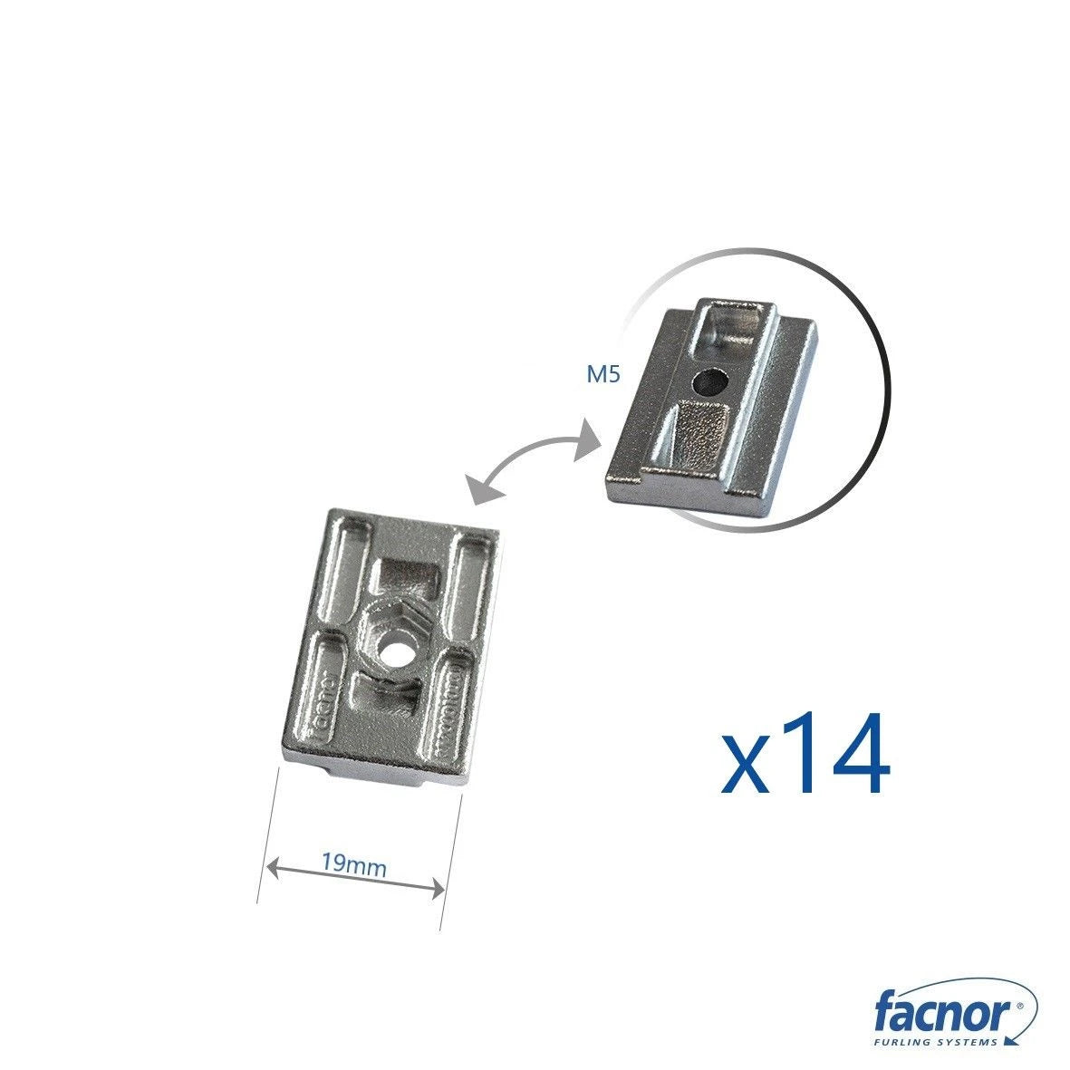 Slug No2 M5 (flat) (19mm) (kit of 14 slugs)