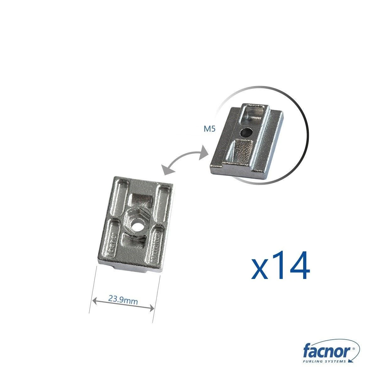 Slug No3 M5 (flat) (23.9mm) (kit of 14 slugs)