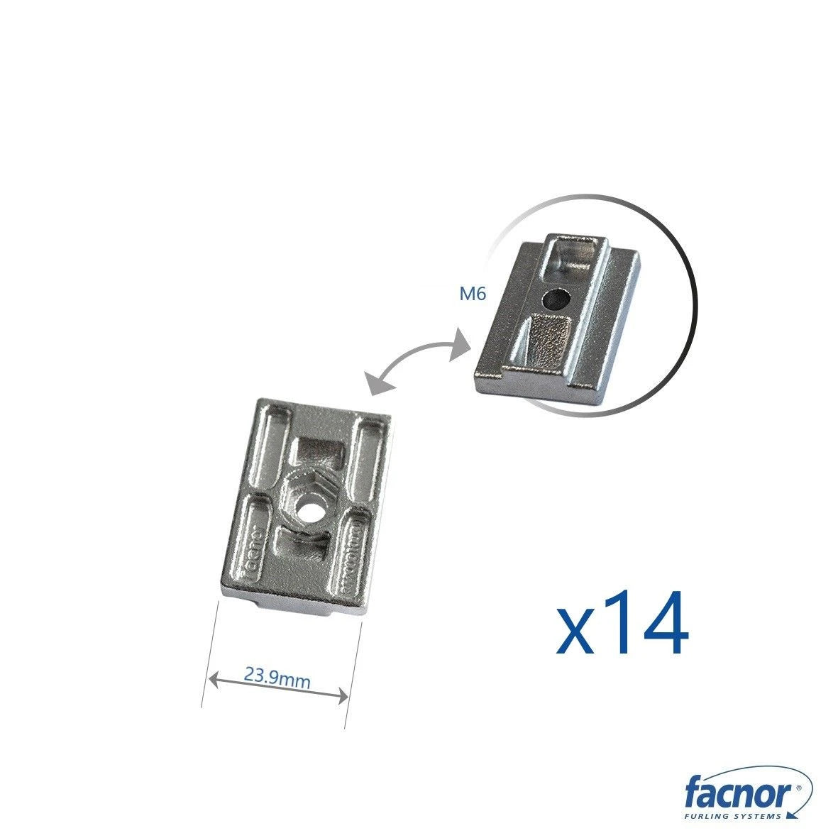 Slug No3 M6 (flat) (23.9mm) (kit of 14 slugs)