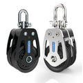 HTX Double Block with Swivel Head — Sheave Diameter: 50mm | Finishes: Black Aluminium