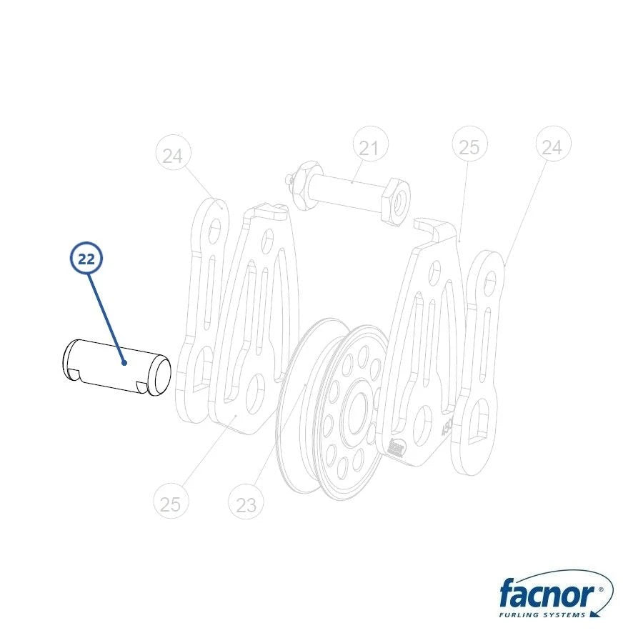 Pin for FB60 2-to-1 block (for former FX2500 furler model)