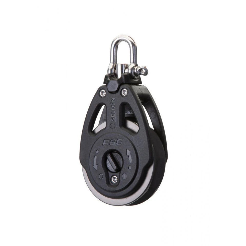 R60+ - 60 mm Manual Ratchet Block - Single, Swivel, Aluminum Sheave