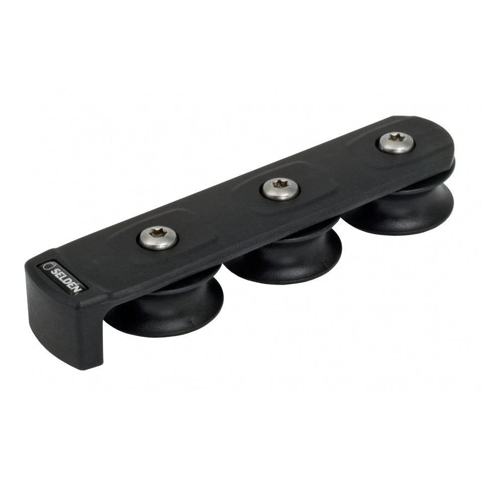 Deck Organizer in Composite, Stackable, 3 x ø40 mm Ball Bearing Sheaves, for M6 screws