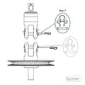 Pin assembled on release device for FX+0900 (swivel + endless line drum) / 12mm wide jaw