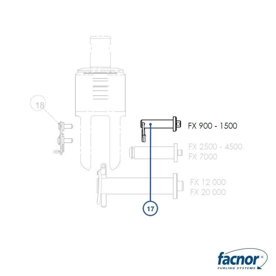 Pin with safety ring for FX 1500 jaw