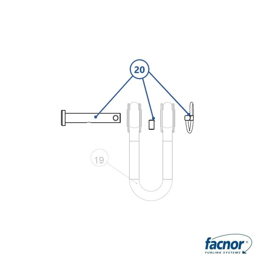 Pin complete set for former model FX12000 textile shackle
