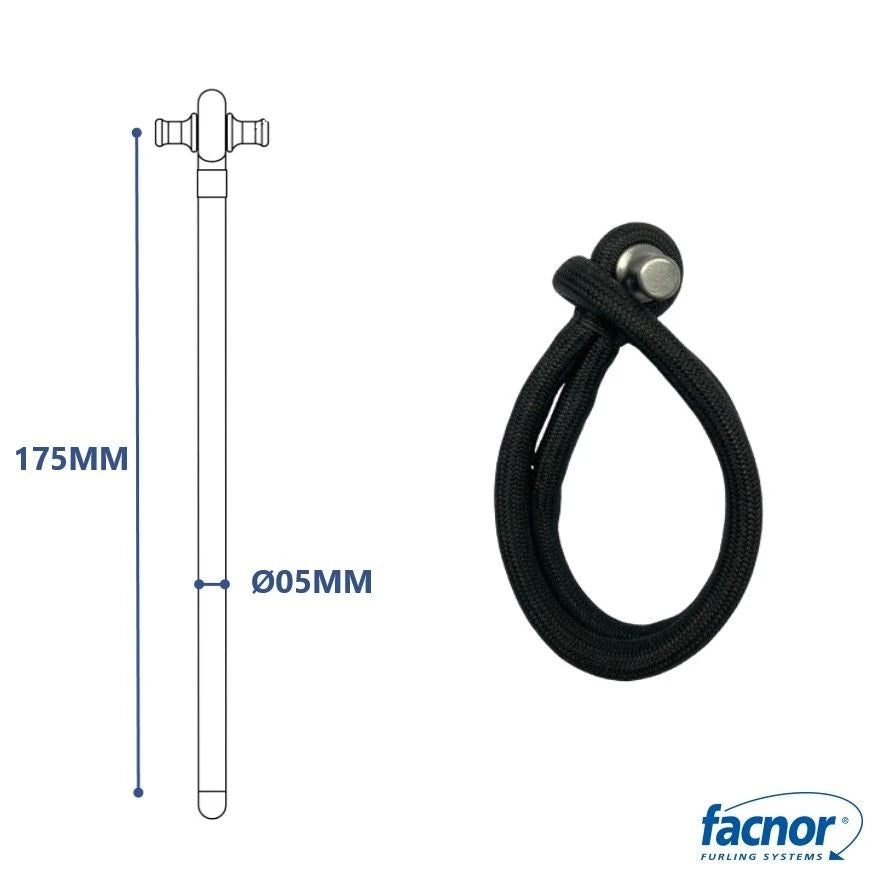 Loop in black dyneema with assembled dogbone (for LB02T 2-to-1 block)