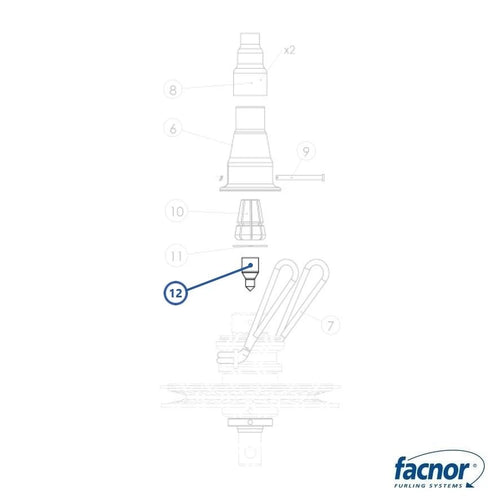 Cap (plastic) for luff rope ø12.5 for AFX4500