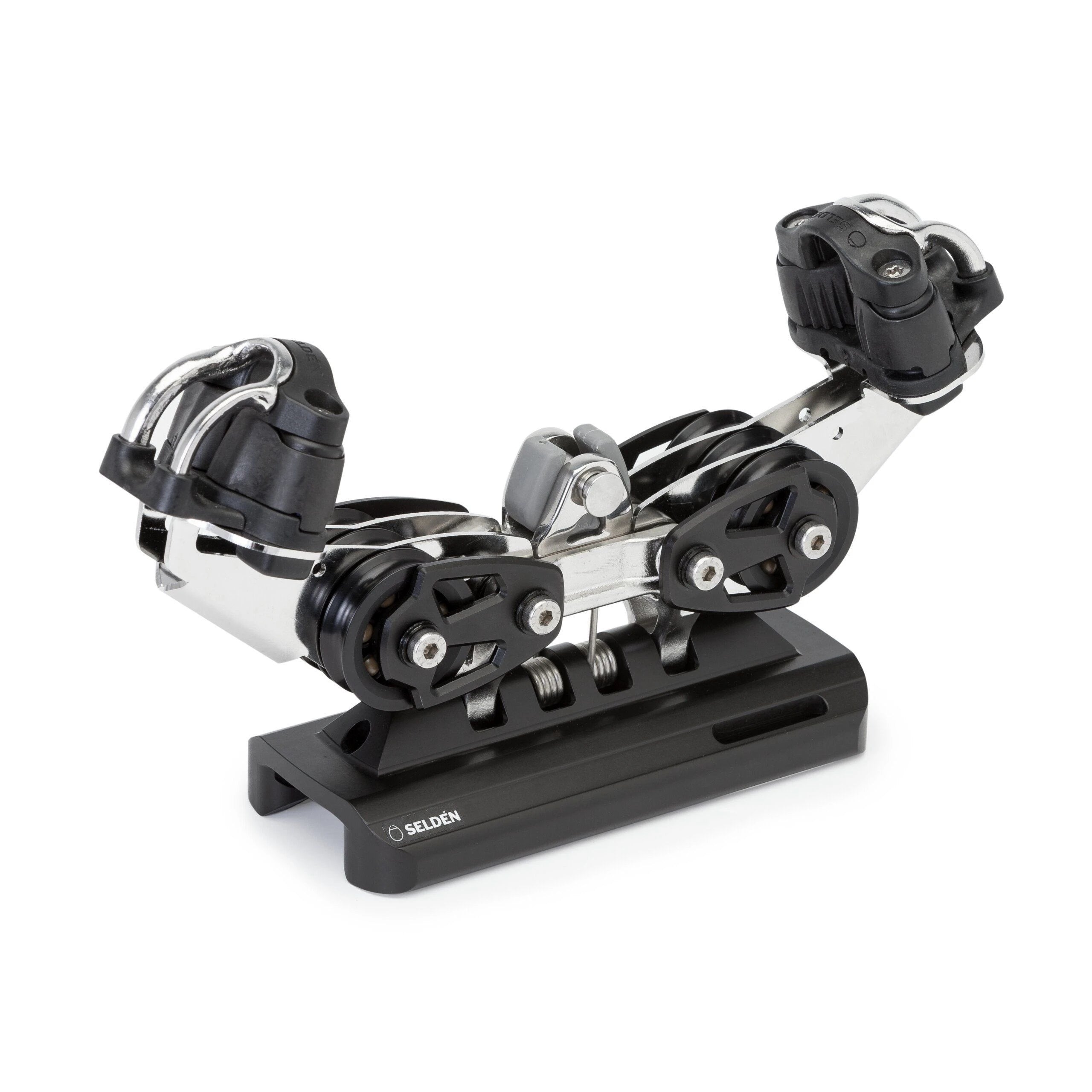 System 30 - Main Ball Bearing Car, Triple Ball Bearing Sheaves and Arm with 38 mm Cam Cleat, Stainless Toggle with Stand-Up