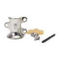 Chromed bronze Halyard lead, U-shaped - for rope and wire halyards, fasteners included