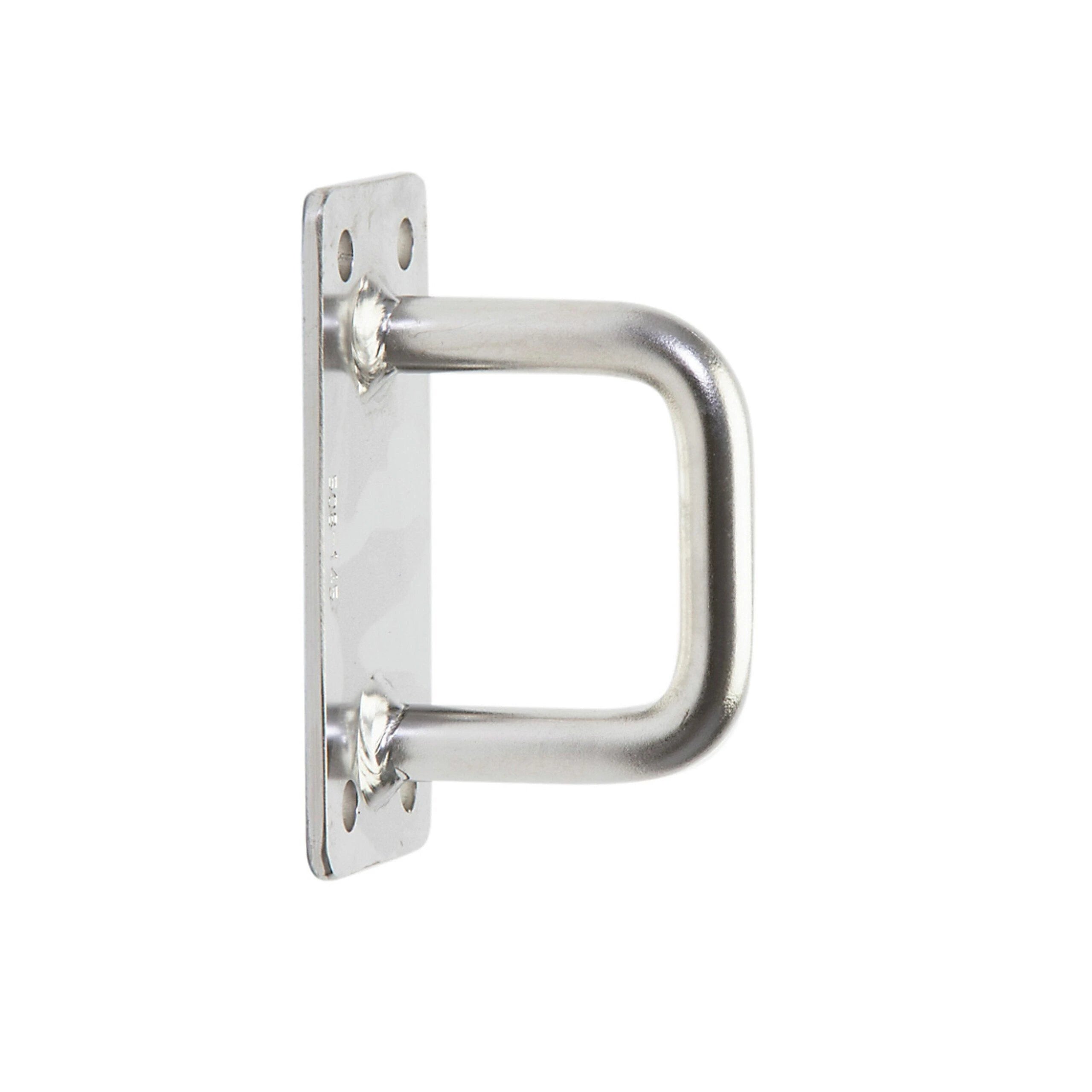 Stainless stowage bracket for vertical spinnaker pole.