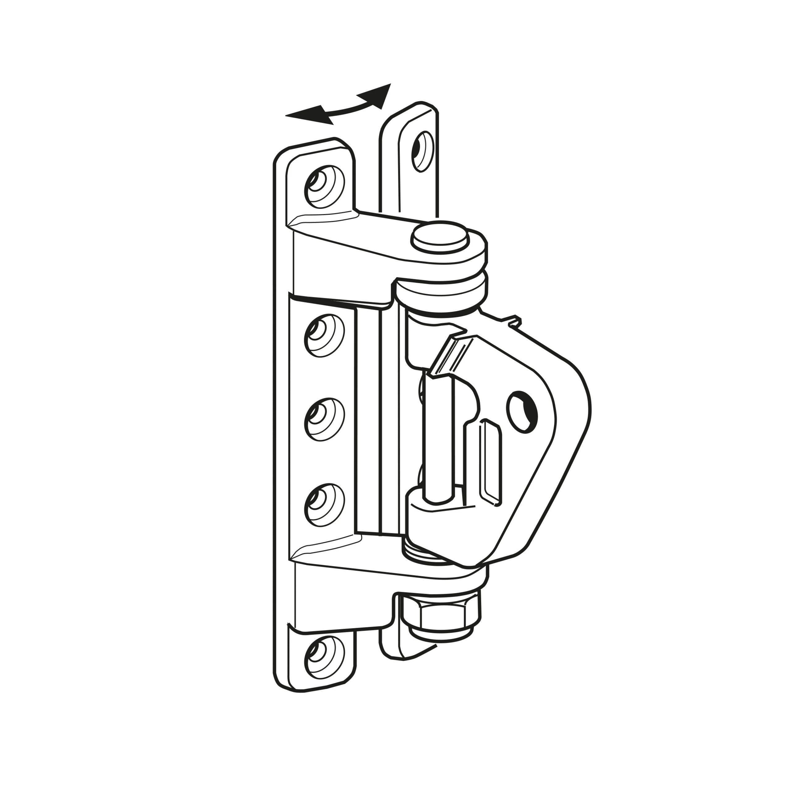Adjustable mast bracket for Rodkicker 10/20, Screws included.
