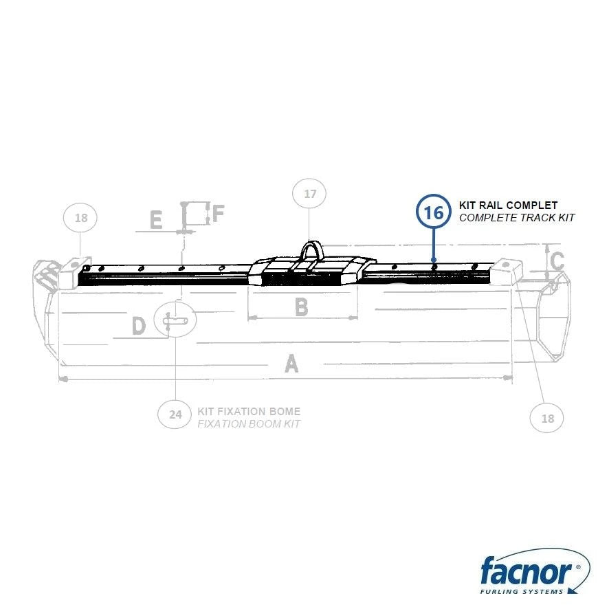 51054201700 — Facnor CF Track 1.7m — Mast och Rigg - Reservdelar Facnor
