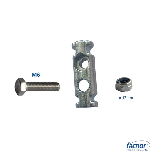 Fixing track kit (ø12mm stainless steel slug + M6 screw + safety nut)