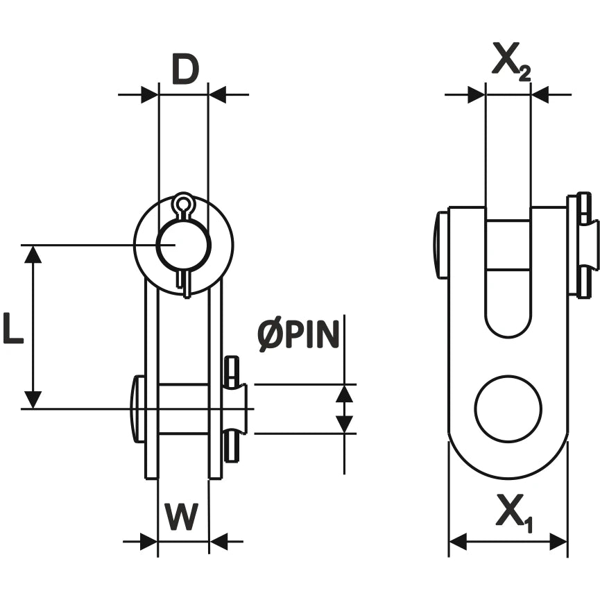 Double Jaw Toggle for ø8 mm wire application