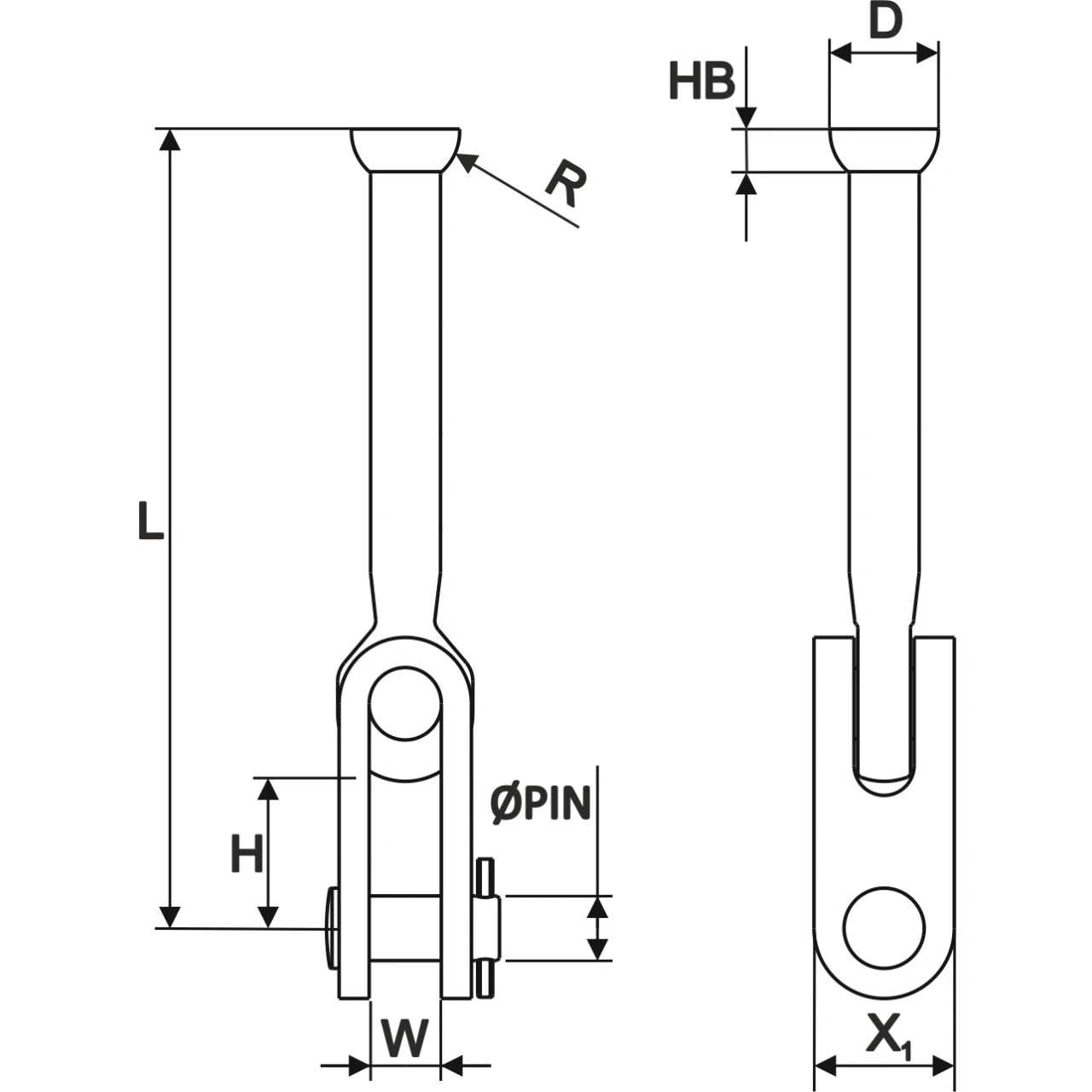 517-065-01 — Selden Toggle Stemball / Fork Wire 5 — Mast och Rigg - Toggles