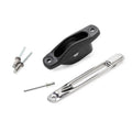 Heel lift arrangement for Spinnaker pole, ø45 mm Aluminium sheave box and small (10 mm) slot fitting included.