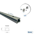 Track lenght 1.70m double drilling with 23x 16mm wide stainless steel slug fixing sets for F10/20/30