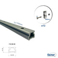 Track lenght 1.70m with 12x ø08mm round stainless steel fixing sets for F10/20/30