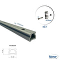 Track lenght 1.70m double drillng with 23x ø10mm round stainless steel fixing sets for F10/20/30