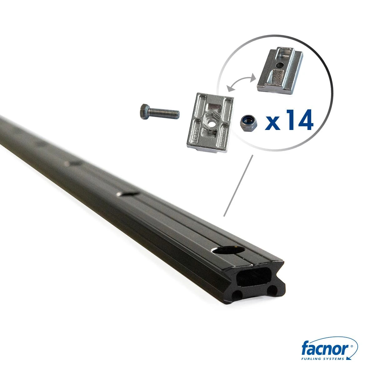 Track standard 2M FACSLIDE+ with flat slugs No1 (16mm)