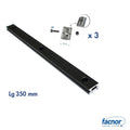 Door track lenght 350mm with 3x 16mm wide stainless steel fixing sets for F10-20-30
