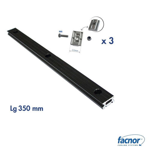 Door track lenght 350mm with 3x 23.9mm wide stainless steel fixing sets for F10-20-30