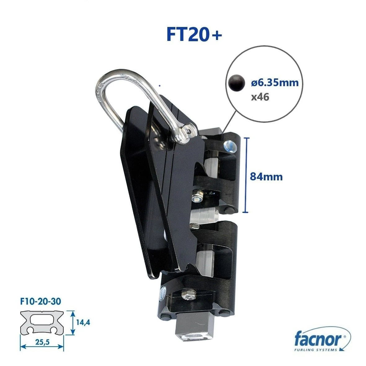 Headboard car FT20+ (Ø6.35mm torlon® ball bearing)