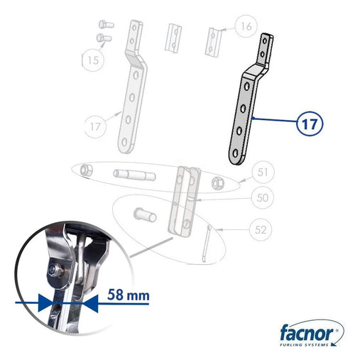 Link plate EC347 (4 holes) for 58mm wide toggle (sold per unit)